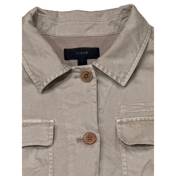 J.Crew Military Downtown Long Sleeve military Field Jacket Tan Women's Large - Picture 3 of 9